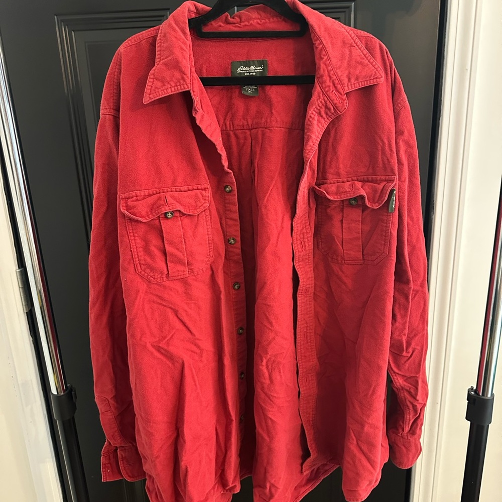 Eddie Bauer Red Casual Button Down Shirt